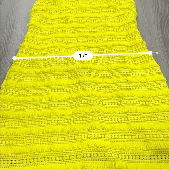 J. Crew Fringy Lace Sleeveless Sheath Dress in Bright Citron Yellow Size 2 - Picture 13 of 14